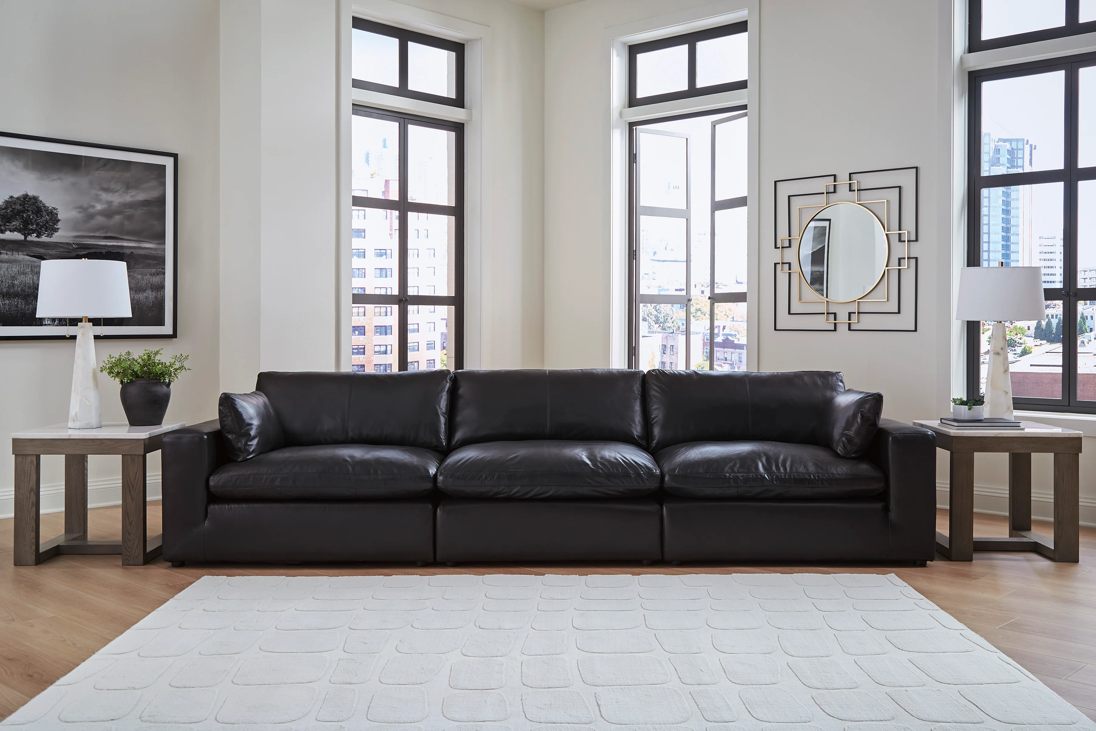 Ashley Emilia 3-Piece Leather Modular Sofa