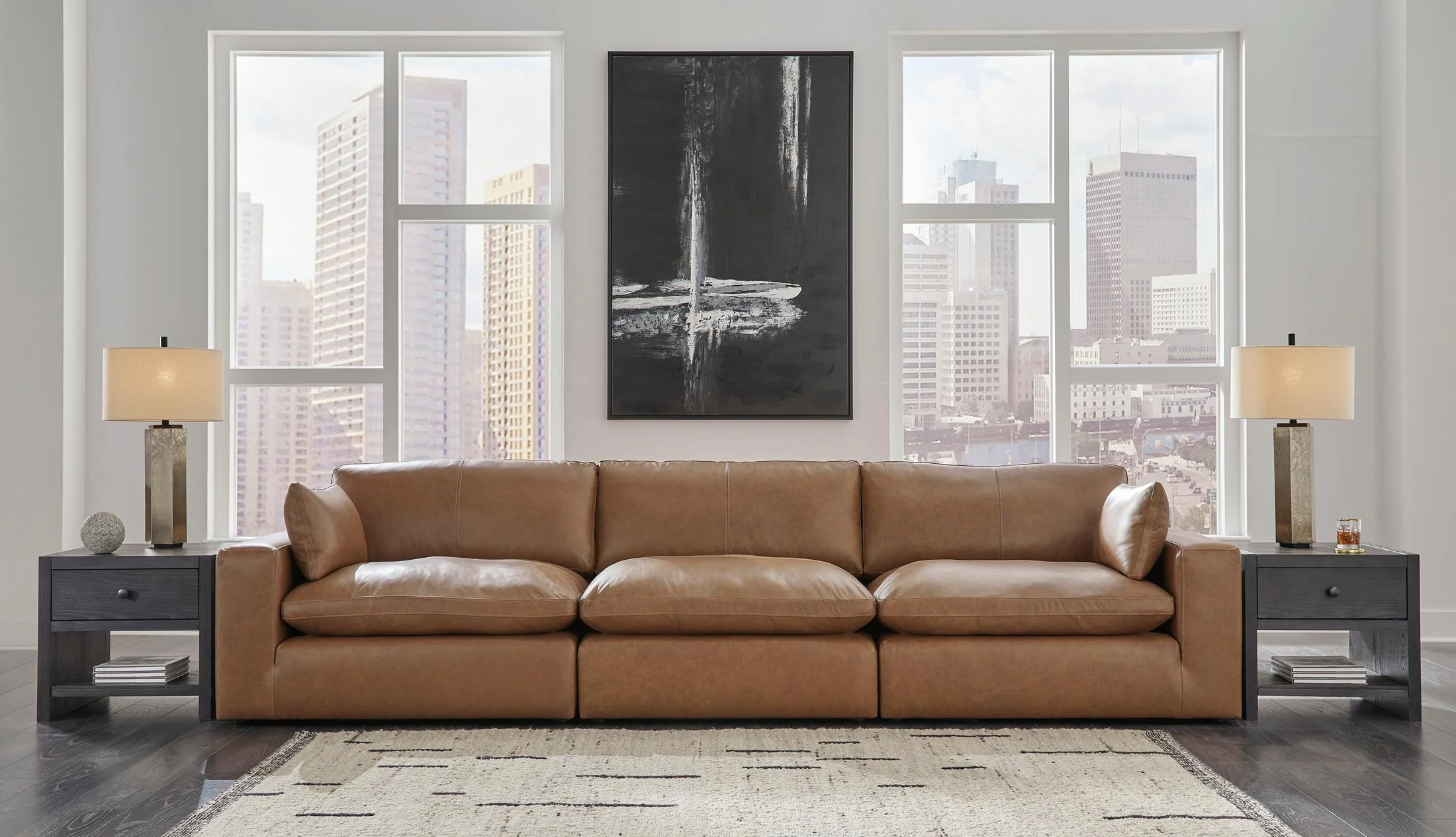 Ashley Emilia 3-Piece Leather Modular Sofa