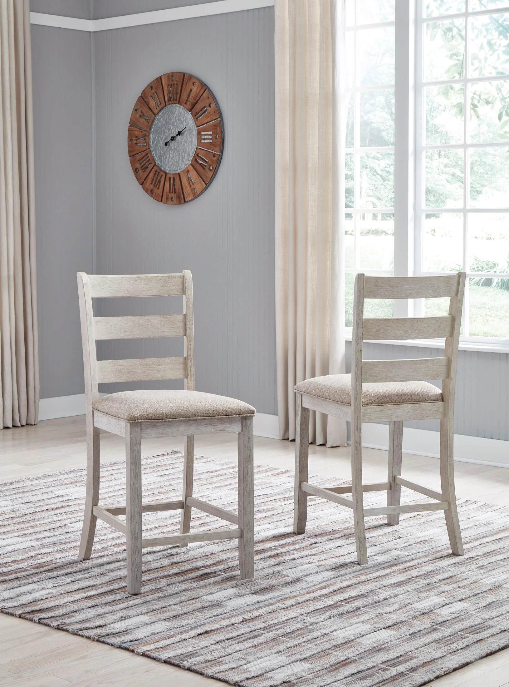 Skempton Counter Height Bar Stool with Back (Set of 2)