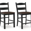 Valebeck Counter Height Bar Stool with Back (Set of 2)