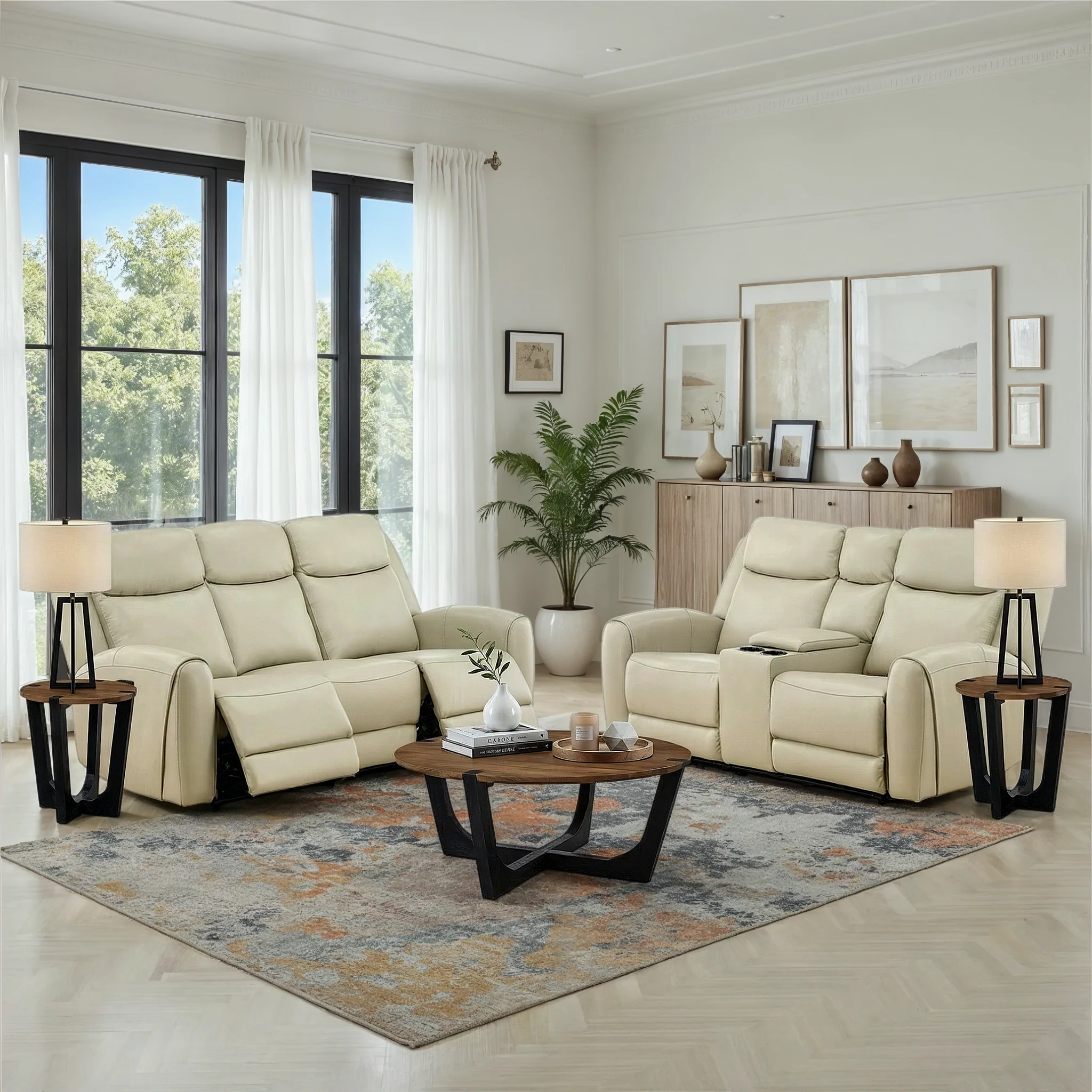 Lawrence Leather Power Recliner with Adjustable Headrest