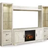 Bellaby 4-Piece Entertainment Center with Electric Log Fireplace