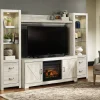 Bellaby 4-Piece Entertainment Center with Electric Log Fireplace