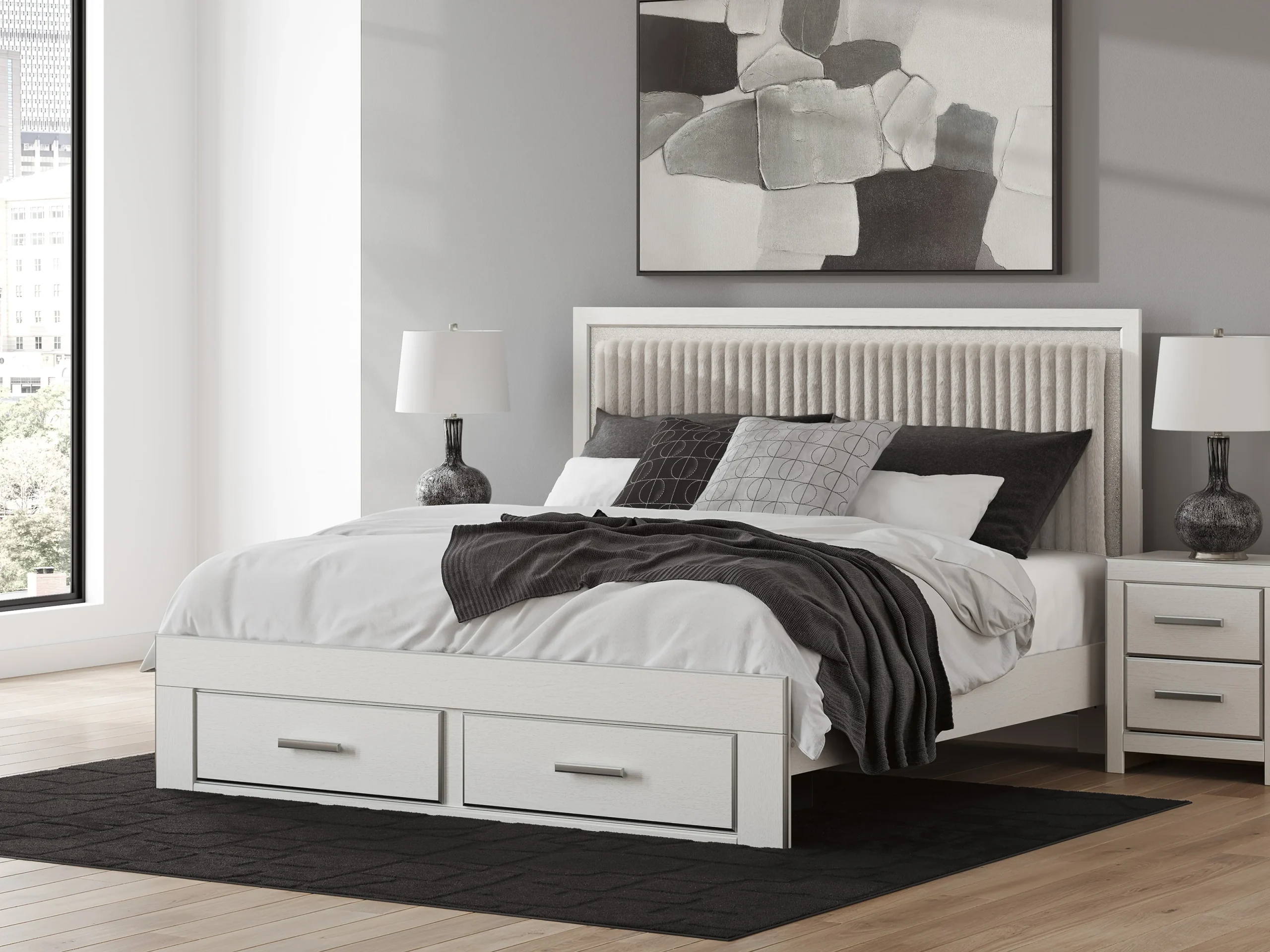 Birmonton Upholstered Panel Storage Bed