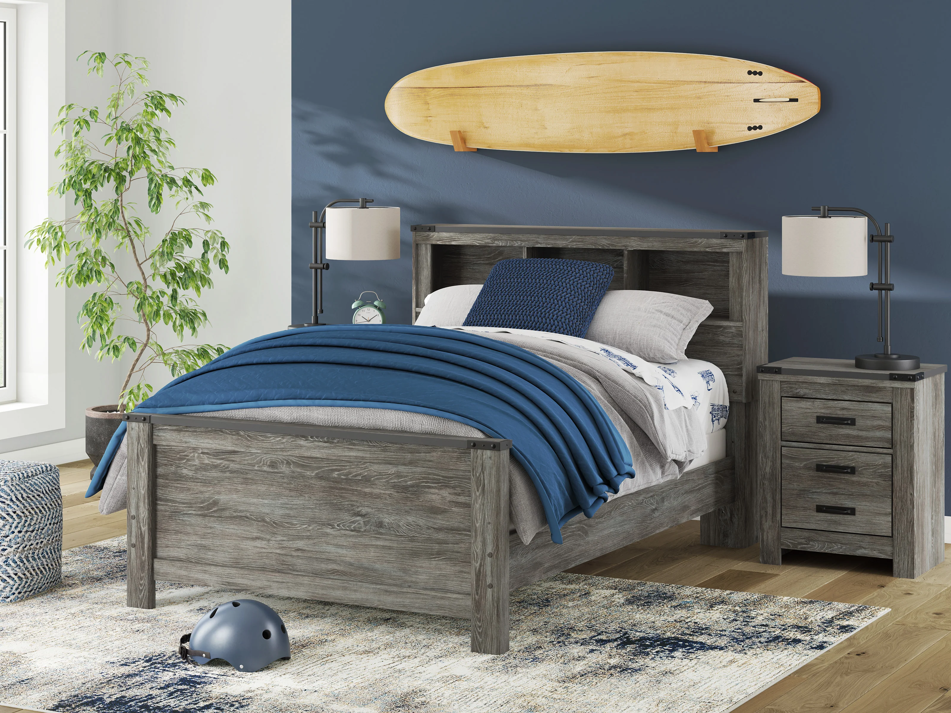 Frandern Bookcase Panel Bed