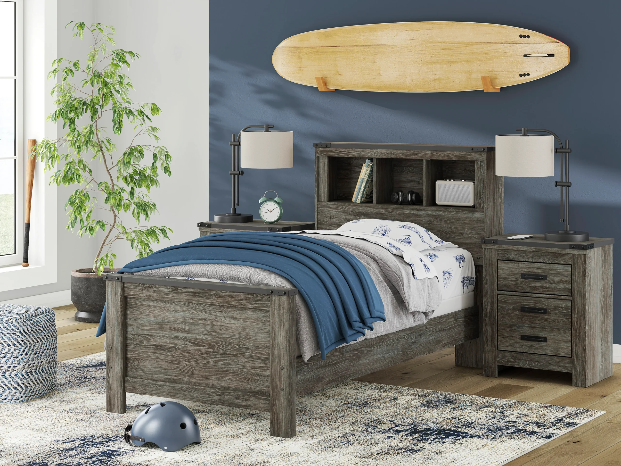 Frandern Bookcase Panel Bed