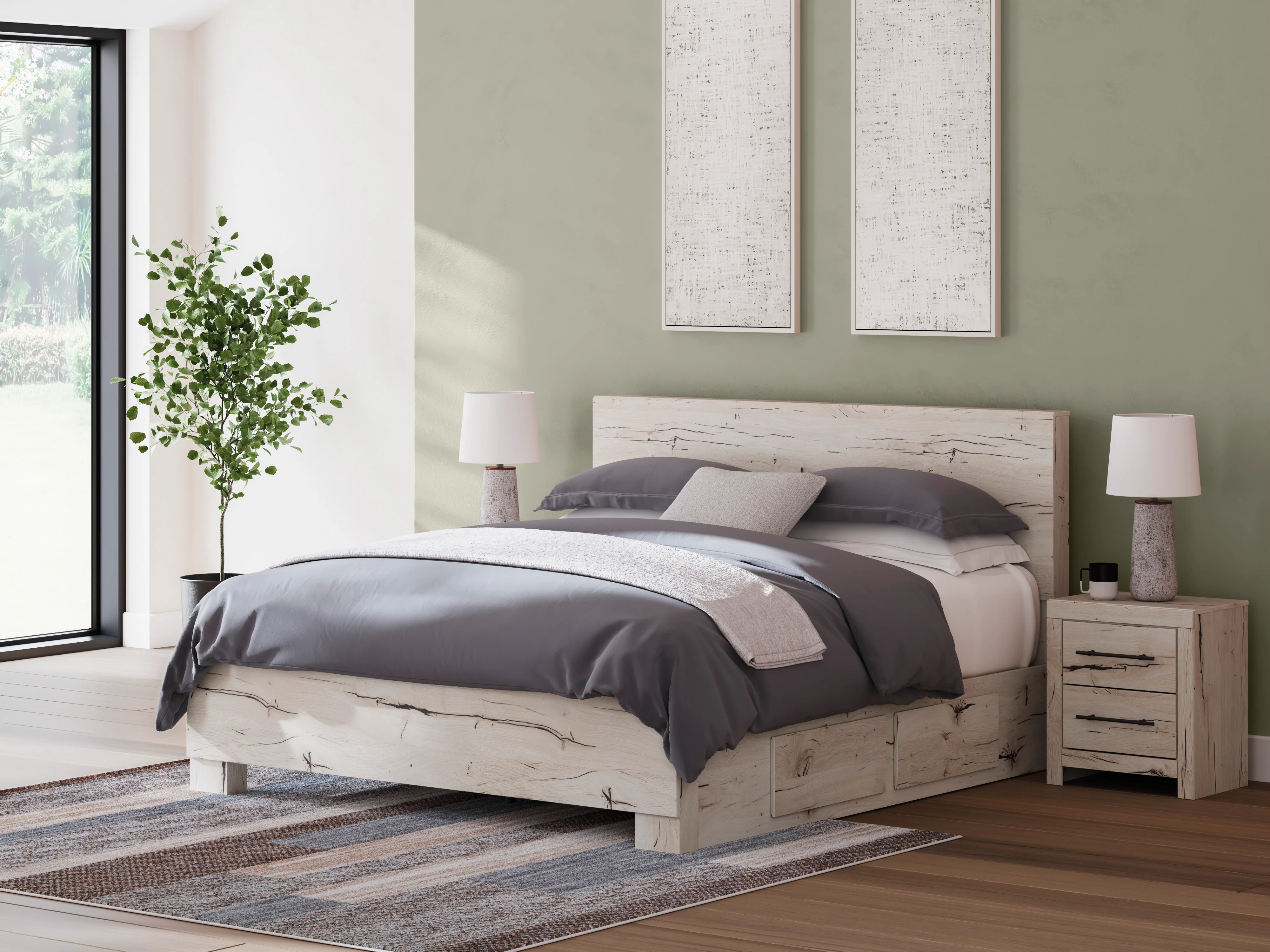 Lawroy King Panel Bed with Side Storage