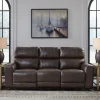 Beadel Leather Power Reclining Sofa with Drop Down Table