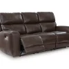 Beadel Leather Power Reclining Sofa with Drop Down Table