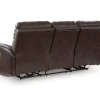 Beadel Leather Power Reclining Sofa with Drop Down Table