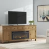 Sharlance 81" TV Stand with Electric Log Fireplace