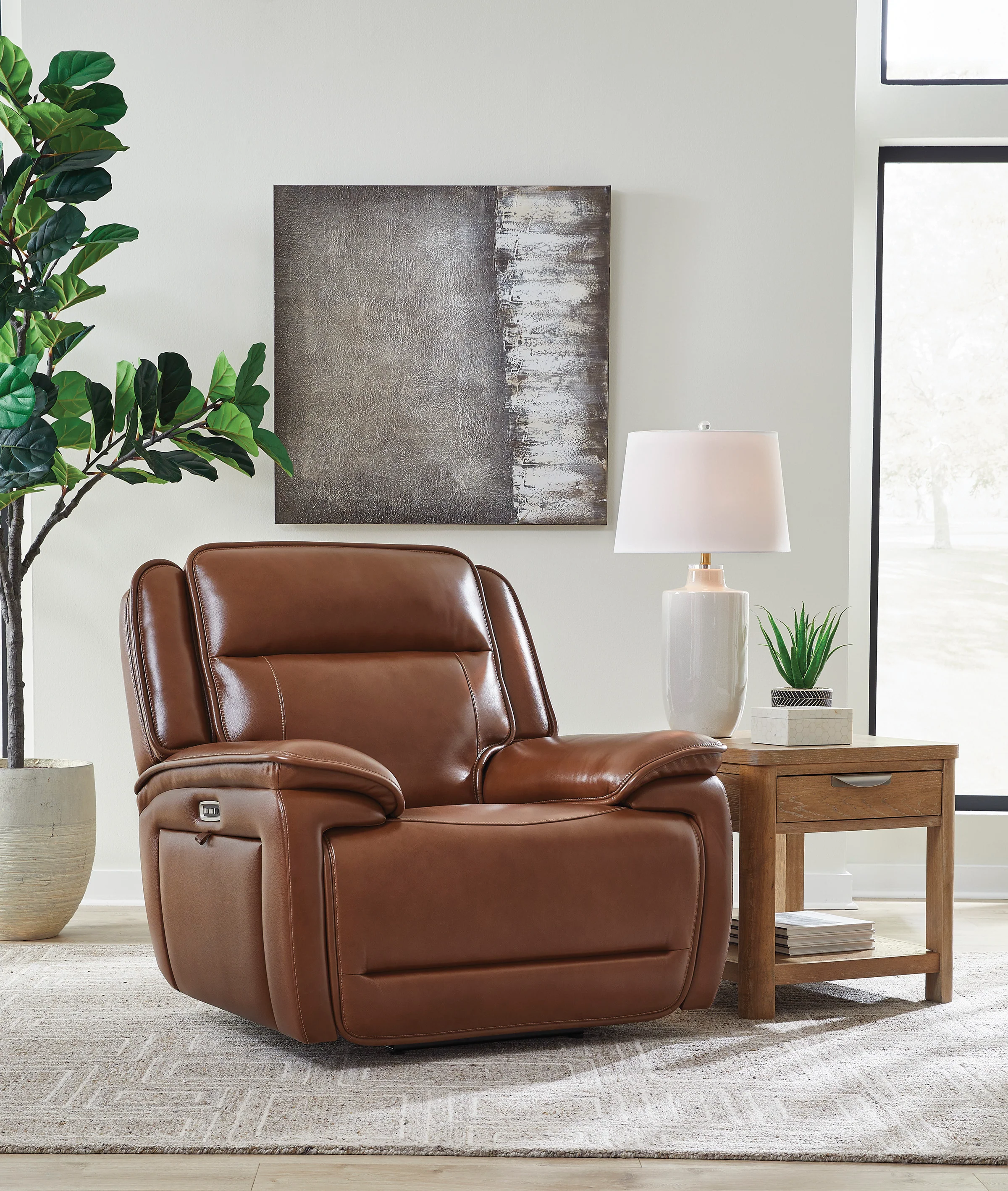 Healy Pier Leather Power Recliner