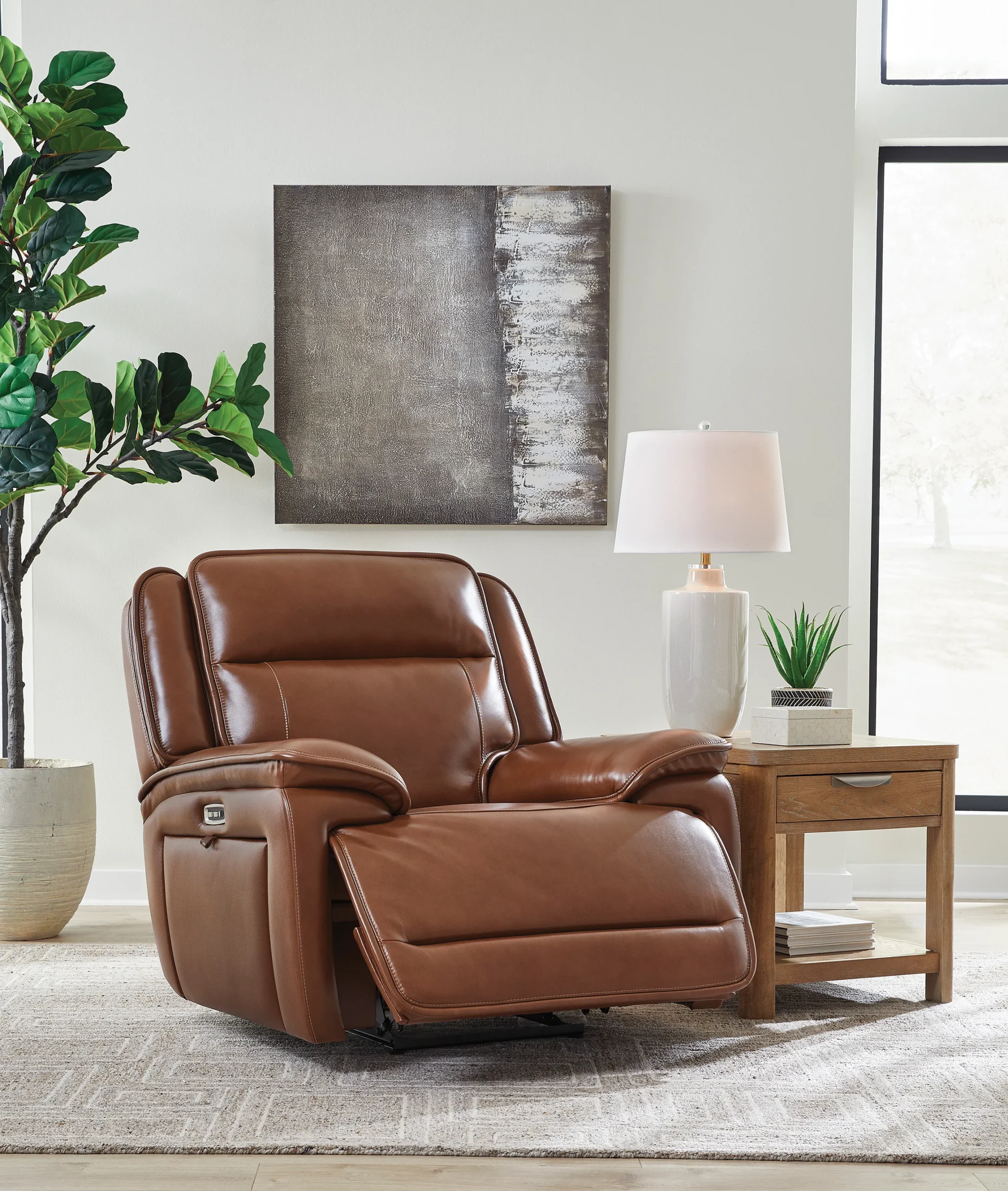 Healy Pier Leather Power Recliner