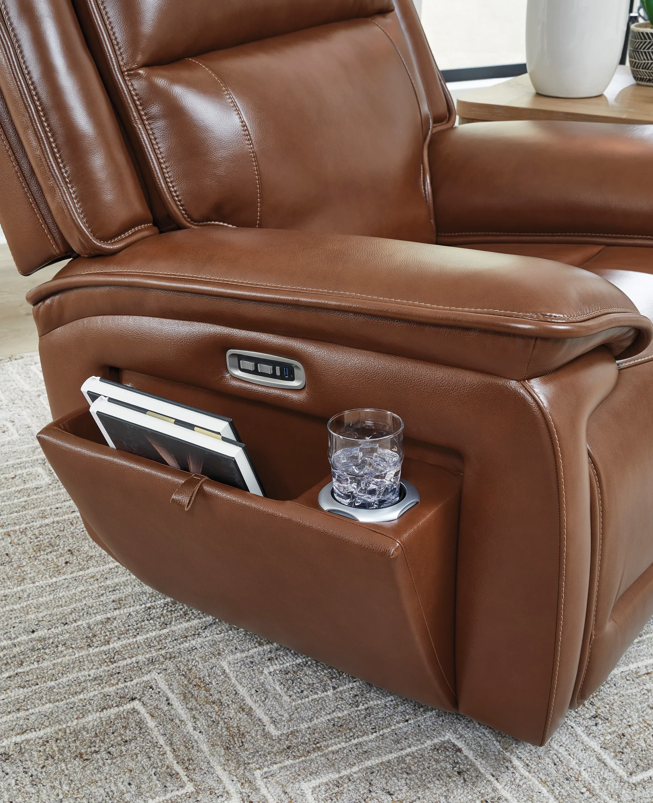 Healy Pier Leather Power Recliner