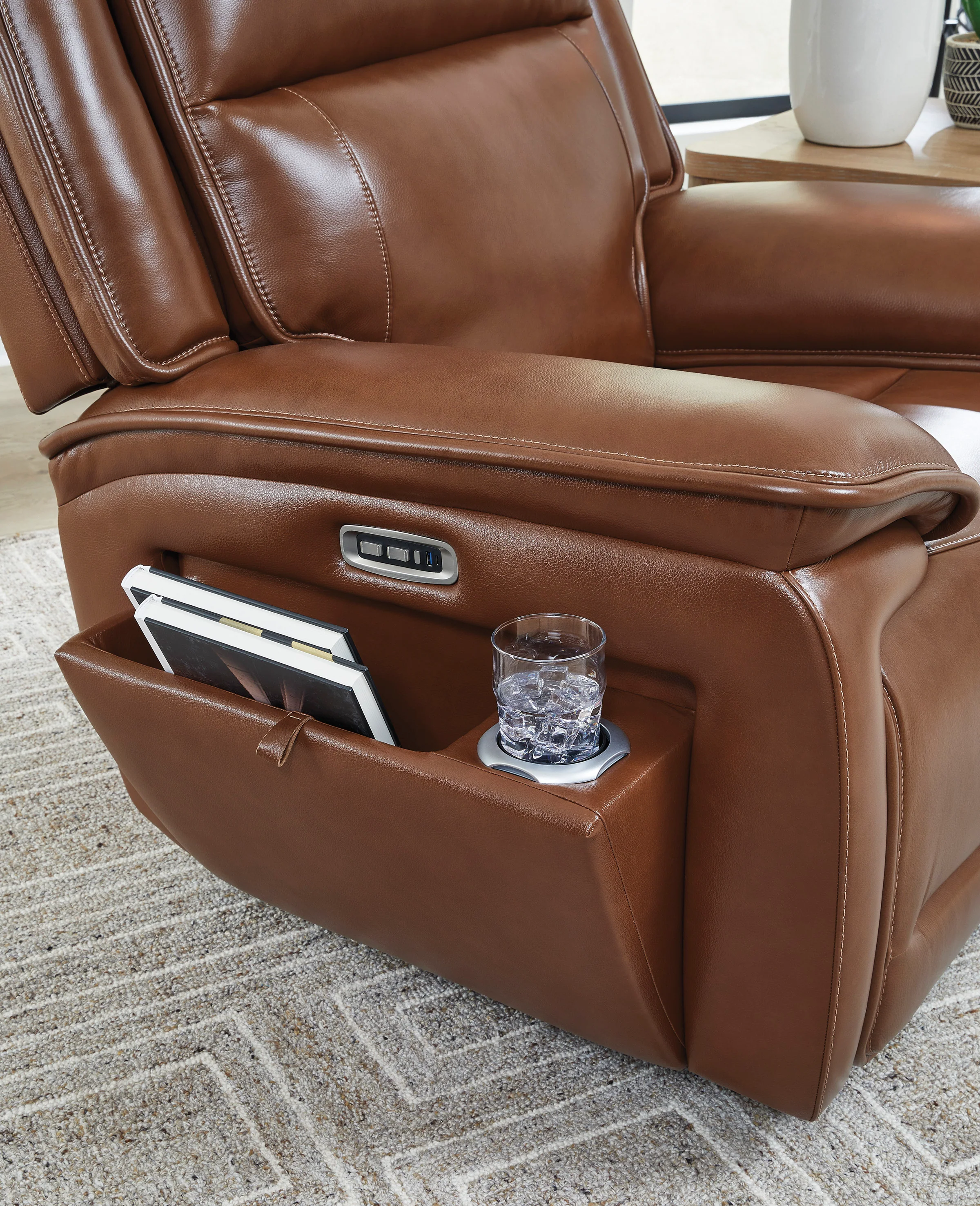 Healy Pier Leather Power Recliner