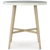 Ashley Seton Creek Outdoor Patio Round Bar Height Table with Umbrella Option