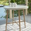 Ashley Seton Creek Outdoor Patio Round Bar Height Table with Umbrella Option