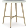 Ashley Seton Creek Outdoor Patio Round Bar Height Table with Umbrella Option