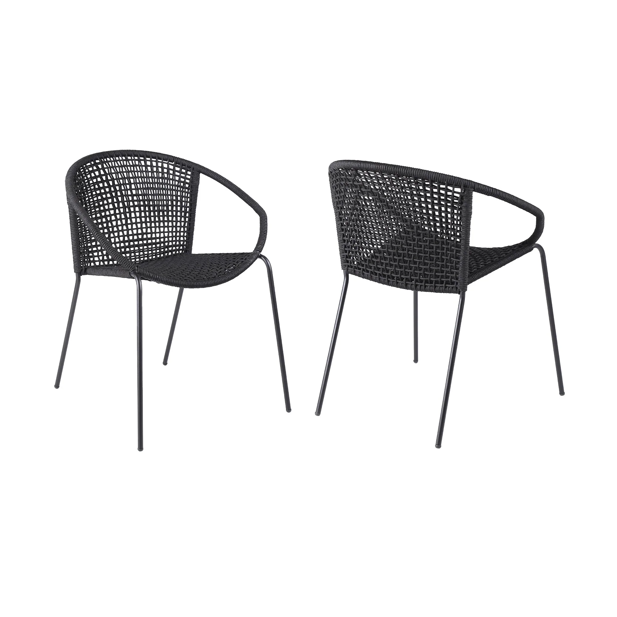 Snack Indoor/Outdoor Stackable Steel Dining Chair (Set of 2)