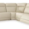 Double Deal 5-Piece Leather Power Reclining Sectional
