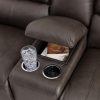 Boxmere Leather Power Reclining Console Loveseat
