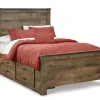 Trinell Full Panel Bed with 2 Storage Drawers
