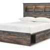 Drystan Queen Bookcase Bed with 4 Storage Drawers