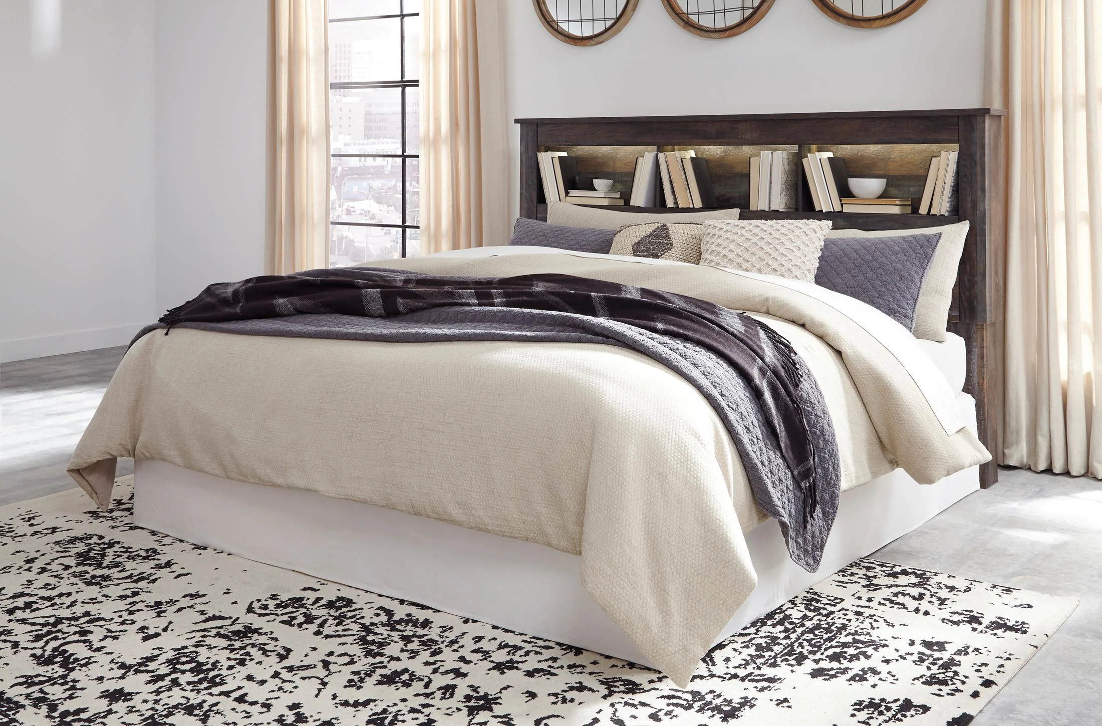 Drystan King/California King Bookcase Headboard