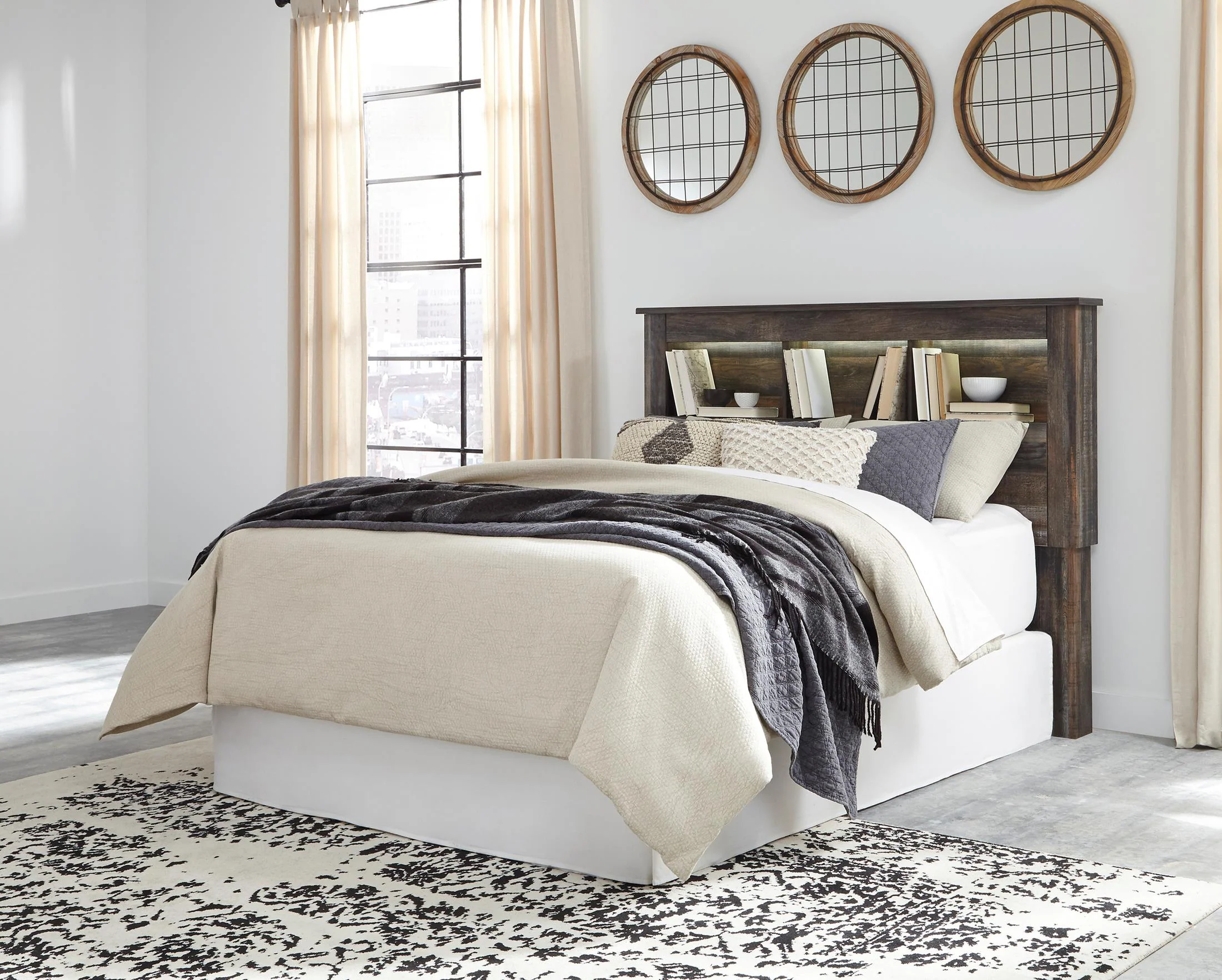 4630-drystan-queen-bookcase-headboard-2.webp Drystan Queen Bookcase Headboard