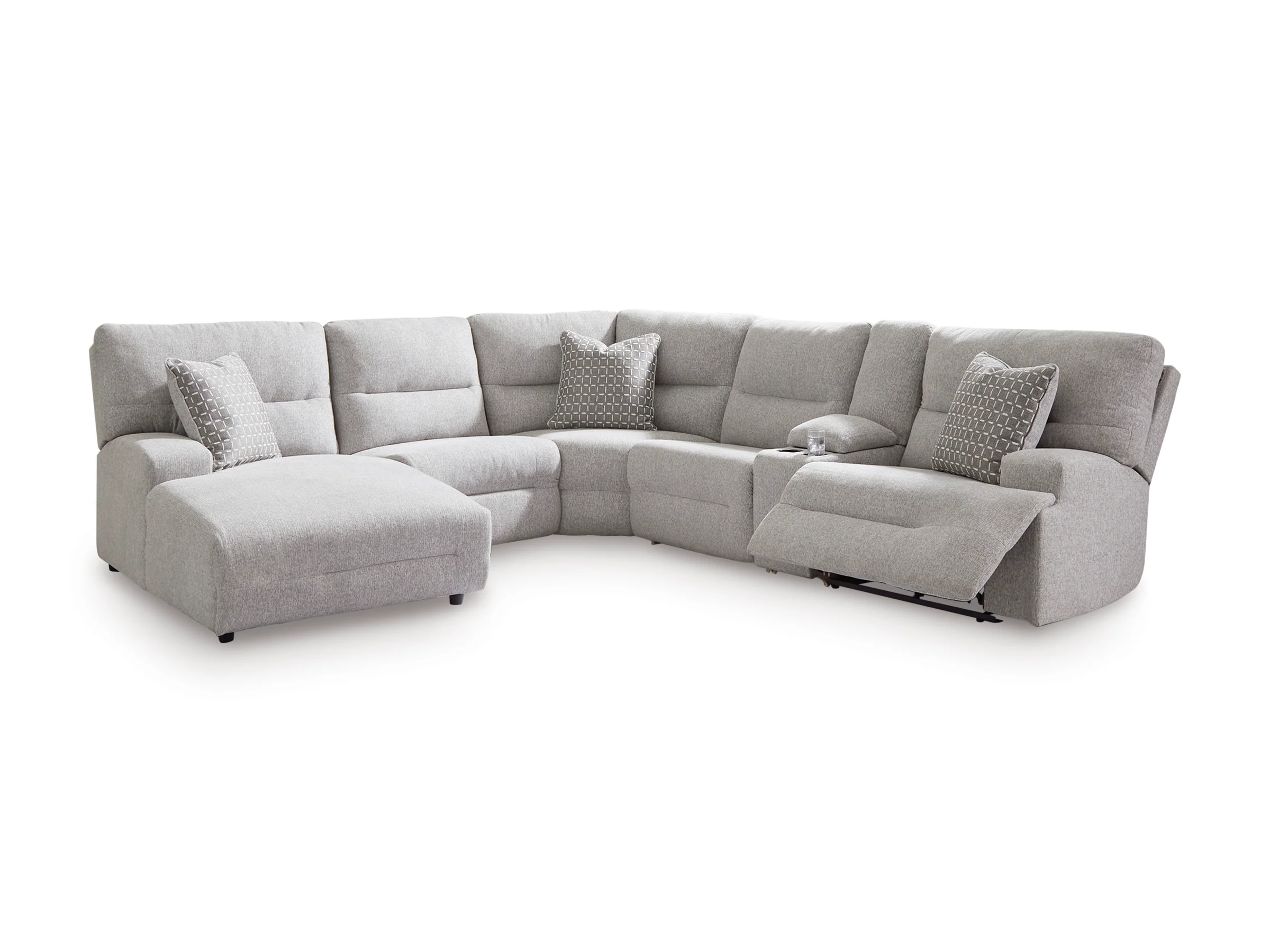 Acklen Place Left-Facing 6-Piece Power Reclining Sectional with Chaise