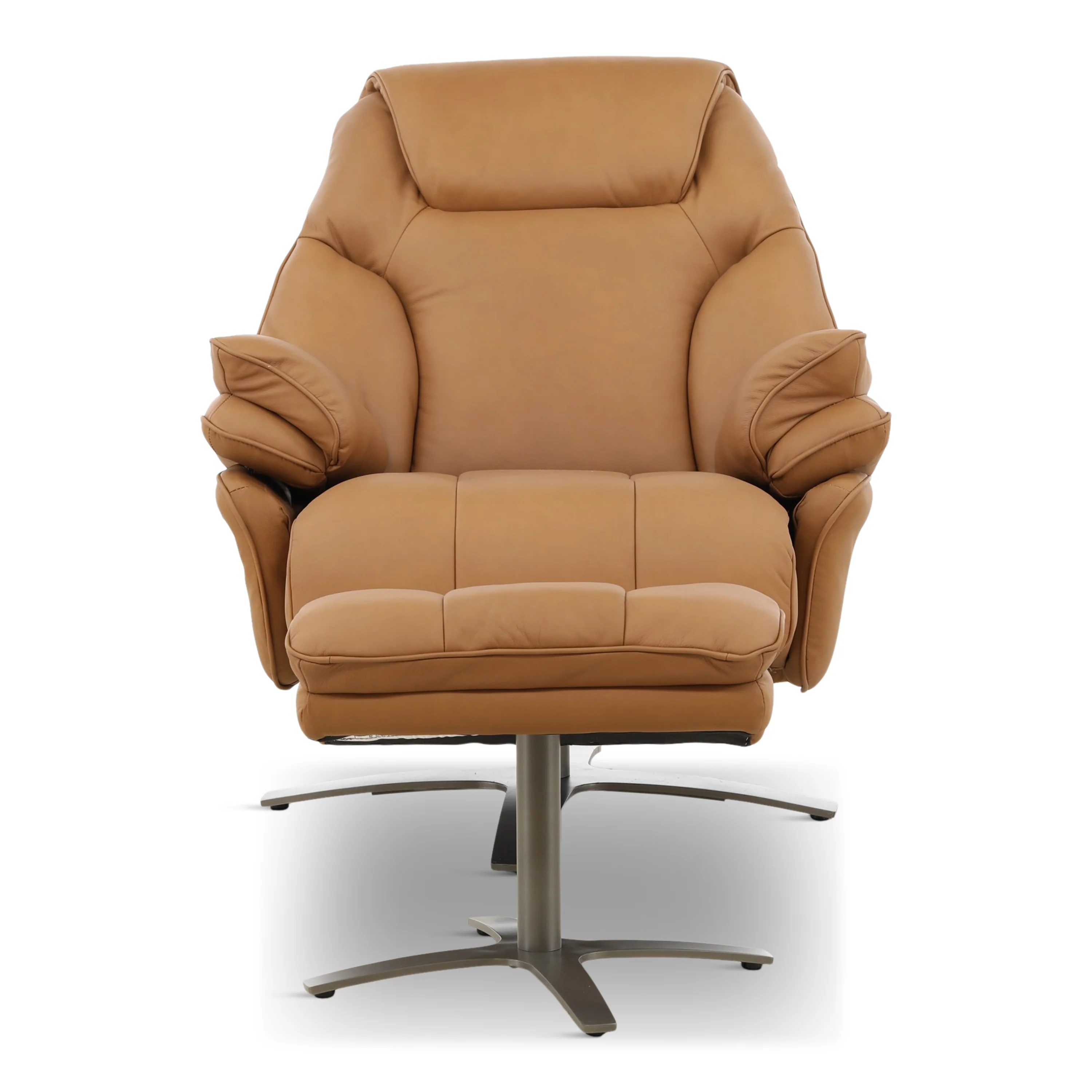 Cayman Leather Power Swivel Chair with Ottoman