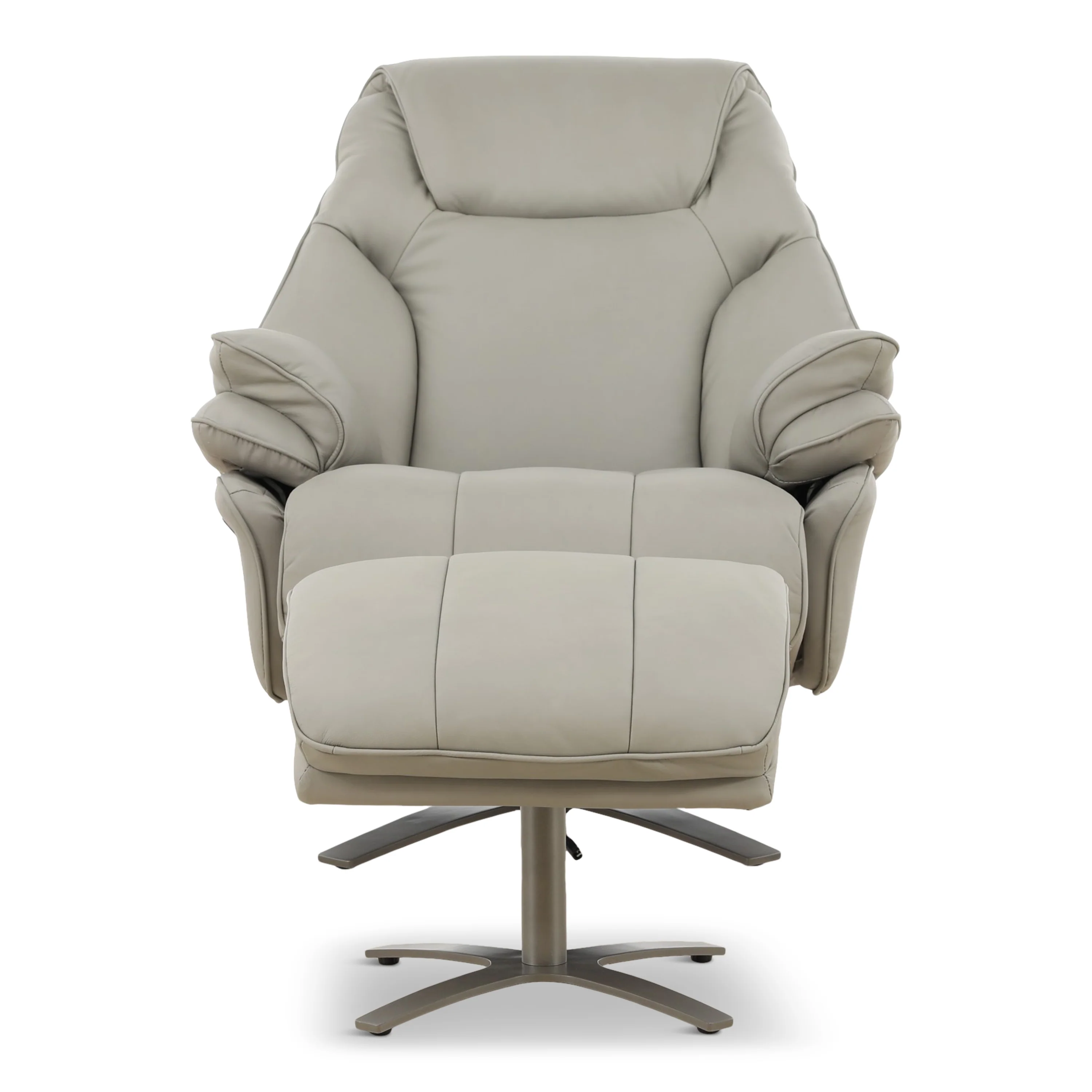 Cayman Leather Power Swivel Chair with Ottoman