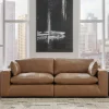 Ashley Emilia 2-Piece Leather Modular Loveseat