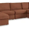 Ashley Modmax 4-Piece Modular Next-Gen Nuvella™ Performance Fabric Double Chaise Sectional