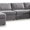 Ashley Modmax 4-Piece Modular Next-Gen Nuvella™ Performance Fabric Double Chaise Sectional