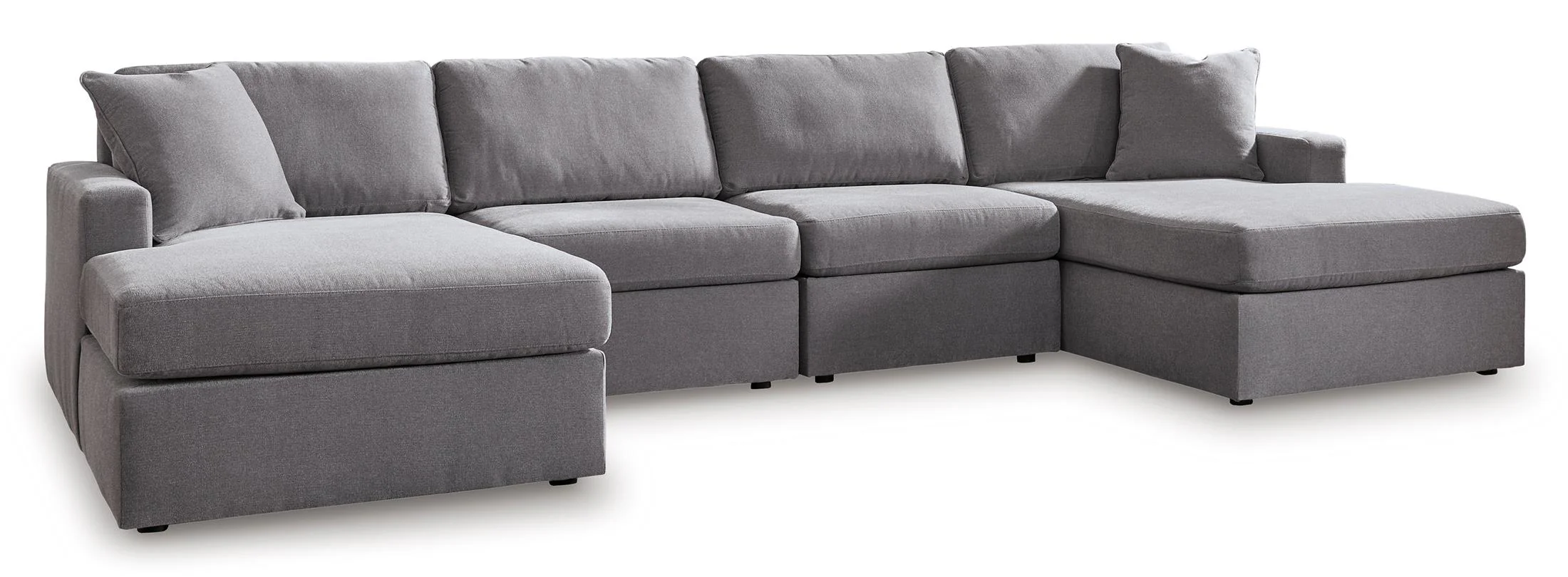 Ashley Modmax 4-Piece Modular Next-Gen Nuvella™ Performance Fabric Double Chaise Sectional