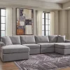 Ashley Modmax 4-Piece Modular Next-Gen Nuvella™ Performance Fabric Double Chaise Sectional