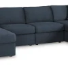 Ashley Modmax 4-Piece Modular Next-Gen Nuvella™ Performance Fabric Double Chaise Sectional