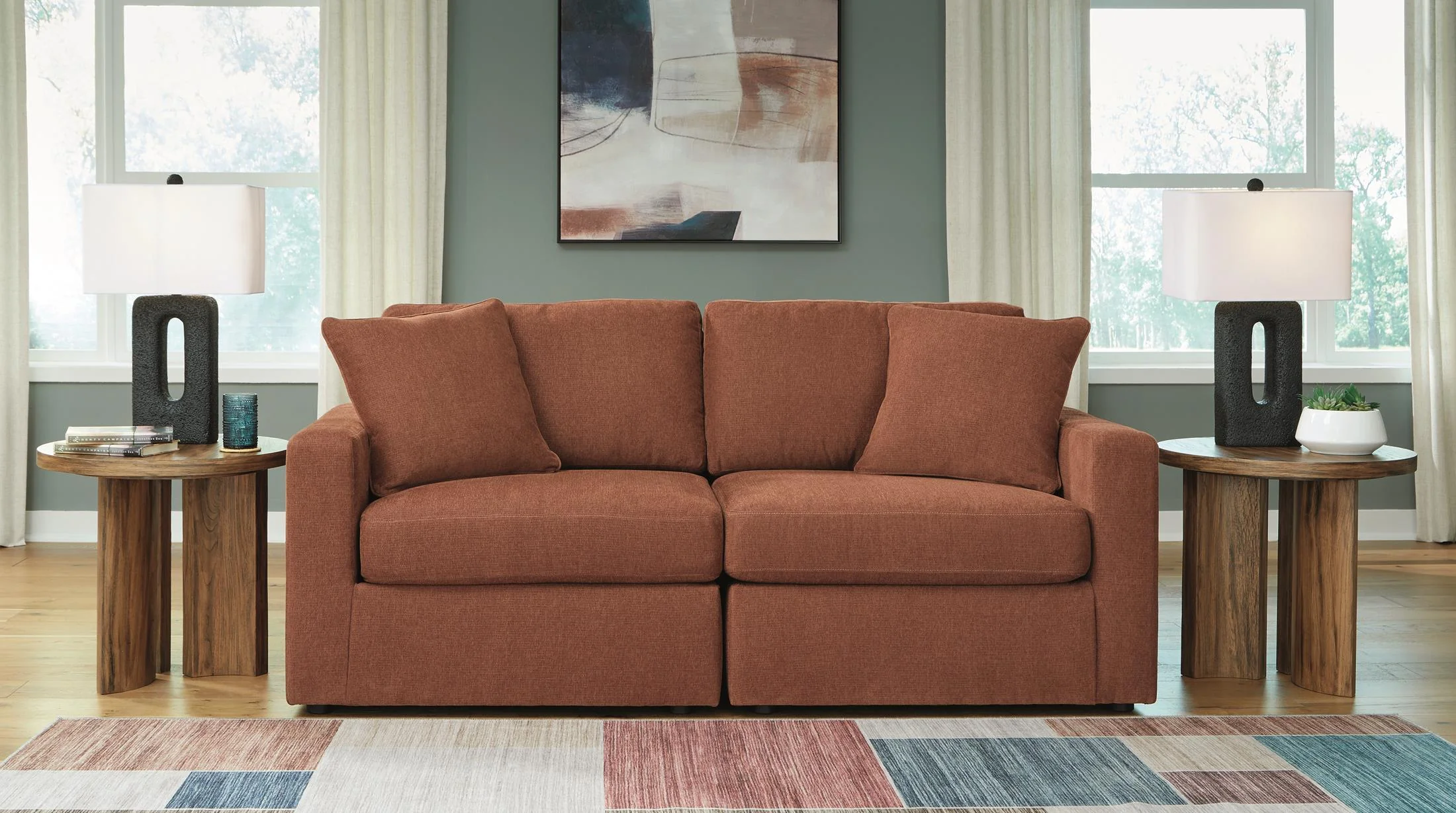 Ashley Modmax 2-Piece Modular Next-Gen Nuvella™ Performance Fabric Loveseat