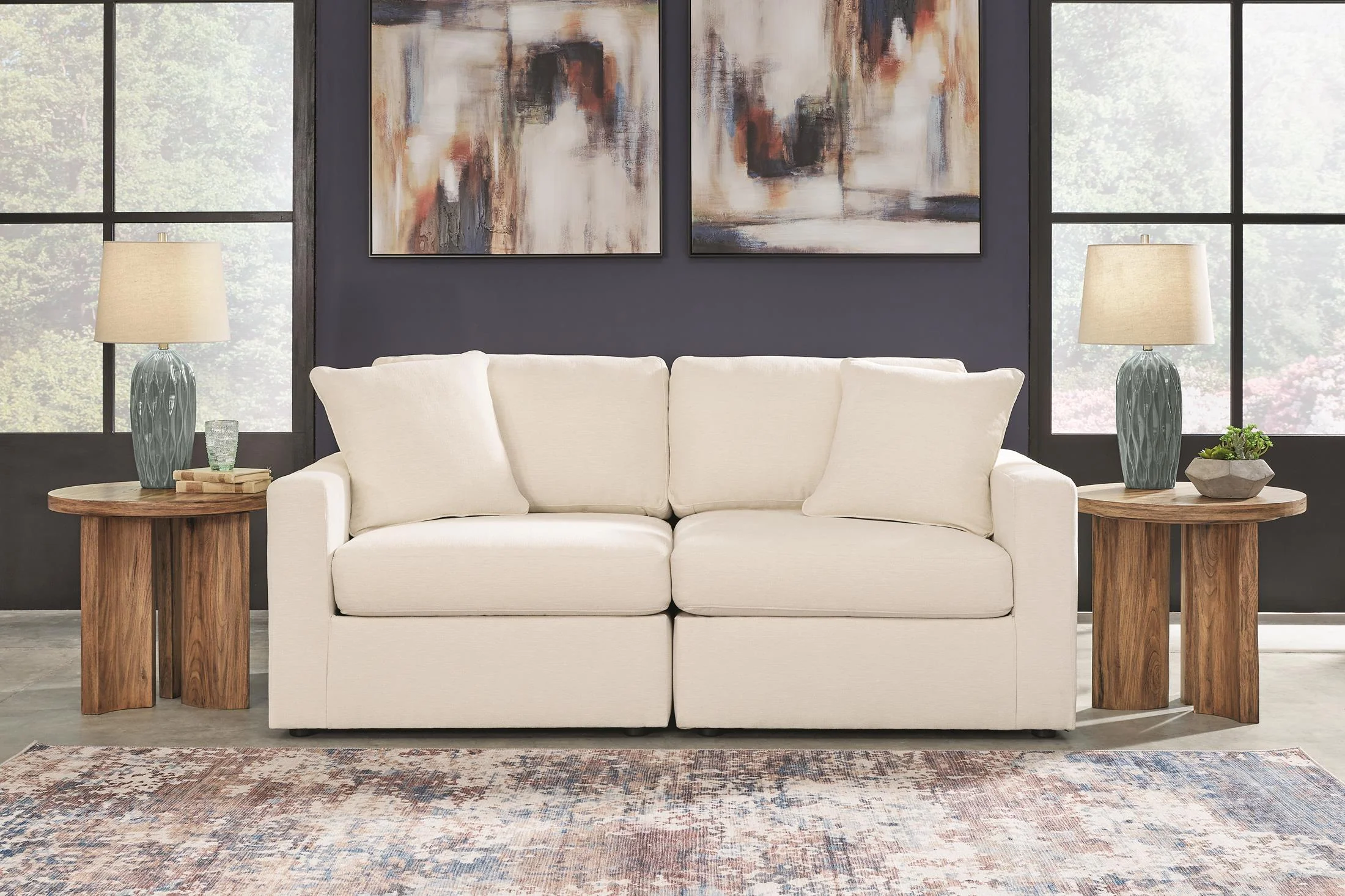 Ashley Modmax 2-Piece Modular Next-Gen Nuvella™ Performance Fabric Loveseat