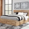 Queen panel storage bed with 1