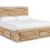 Queen panel storage bed with 1