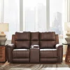 Beryton Power Reclining Console Loveseat with Adjustable Headrest