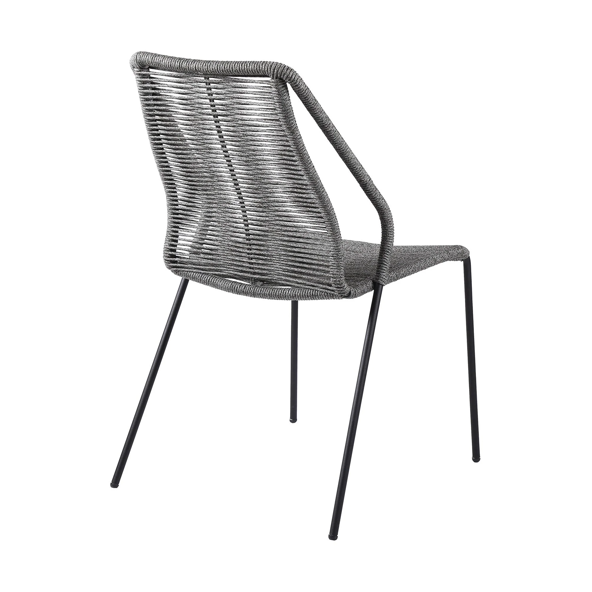 Clip Indoor Outdoor Stackable Steel Dining Chair with Rope