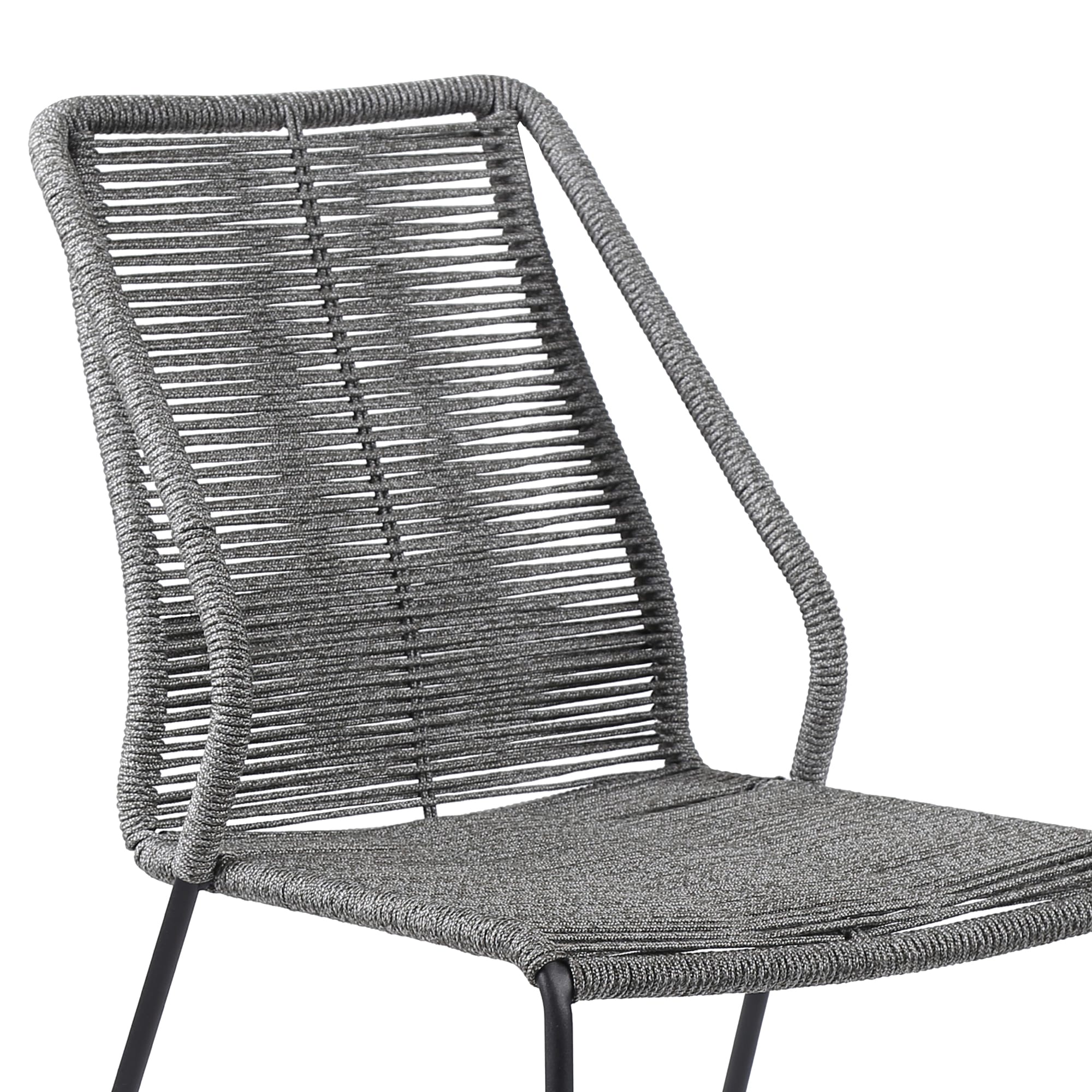 Clip Indoor Outdoor Stackable Steel Dining Chair with Rope