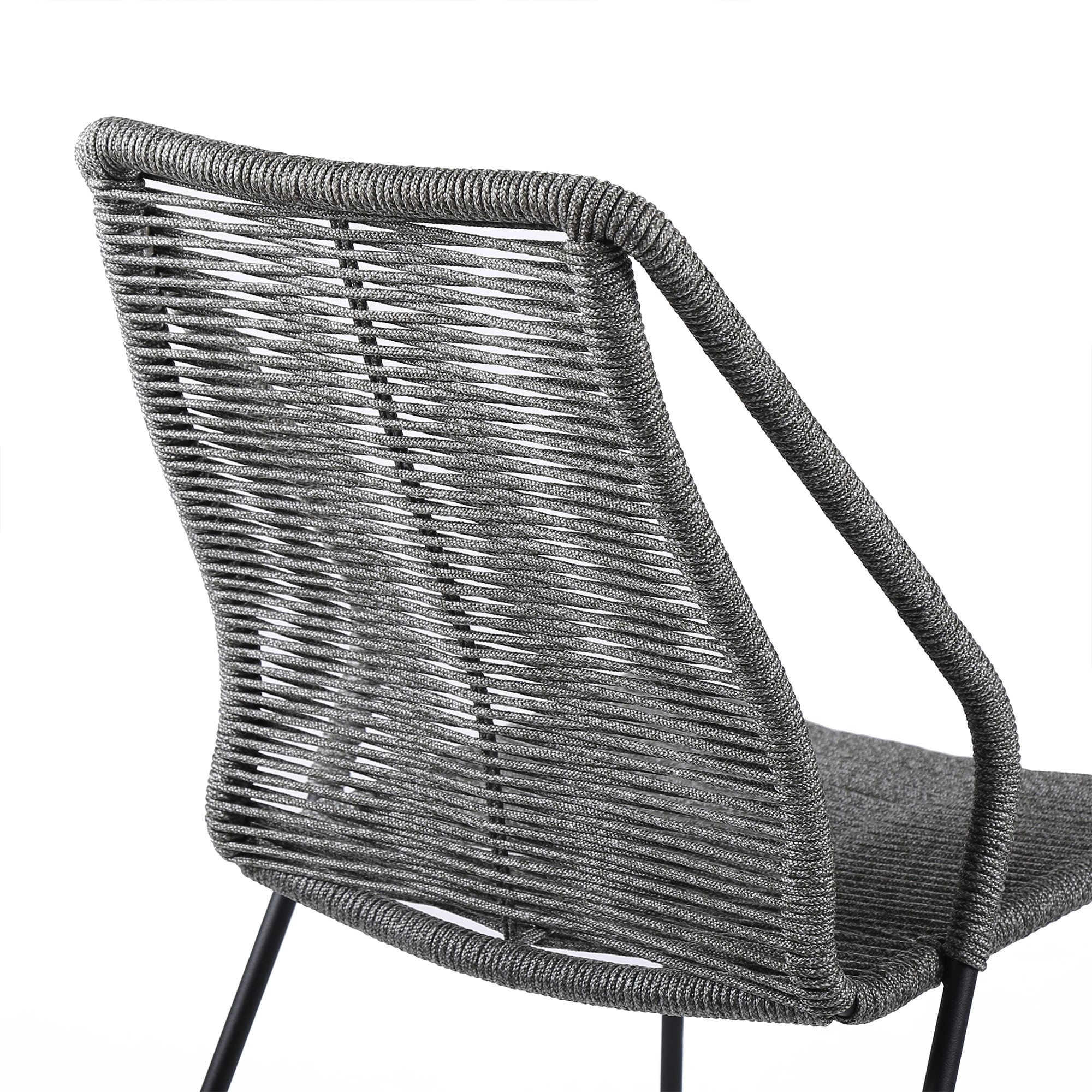 Clip Indoor Outdoor Stackable Steel Dining Chair with Rope