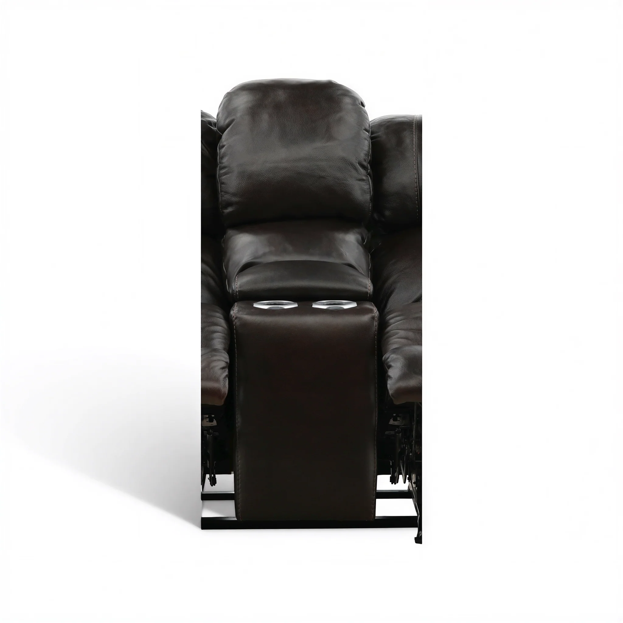 Falynn Manual Leather Rocker Recliner Console Loveseat