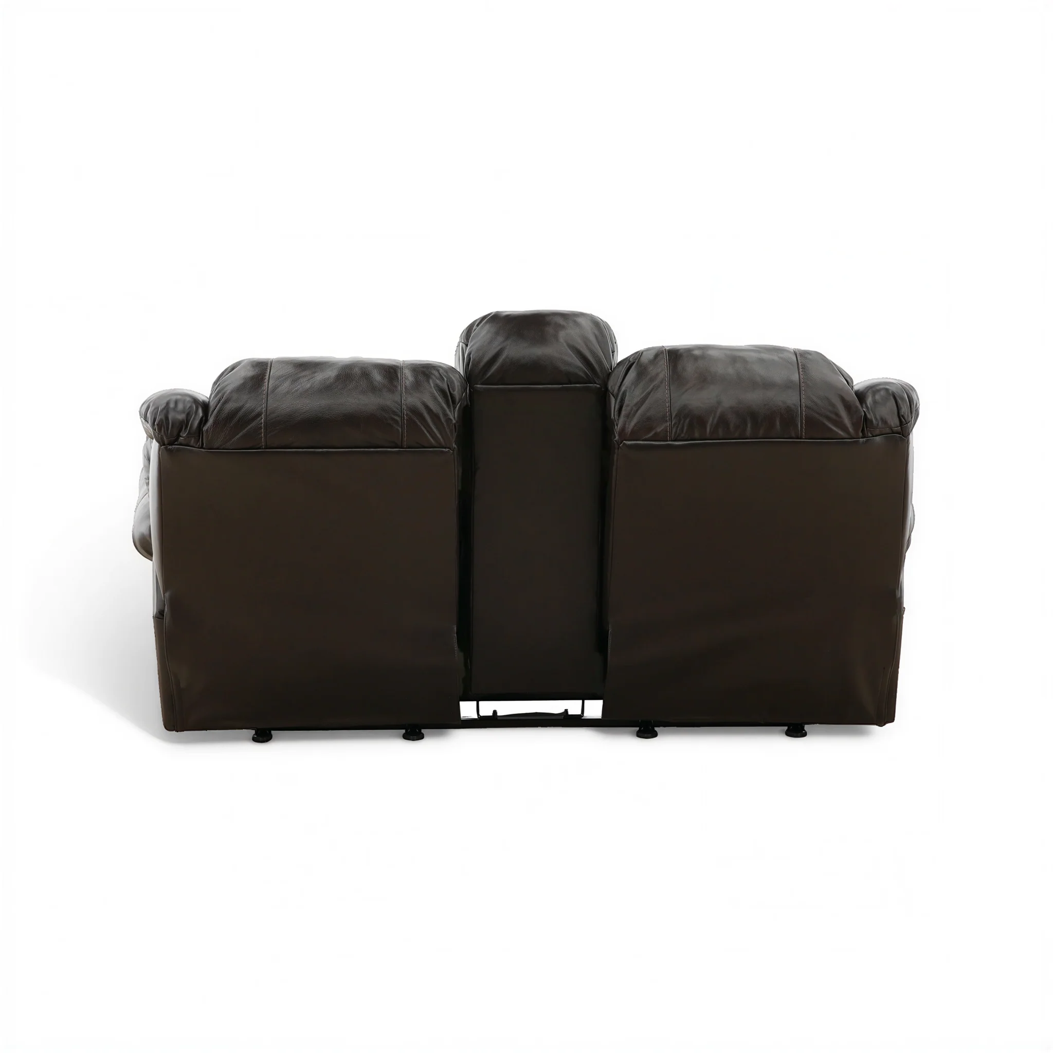 Falynn Manual Leather Rocker Recliner Console Loveseat