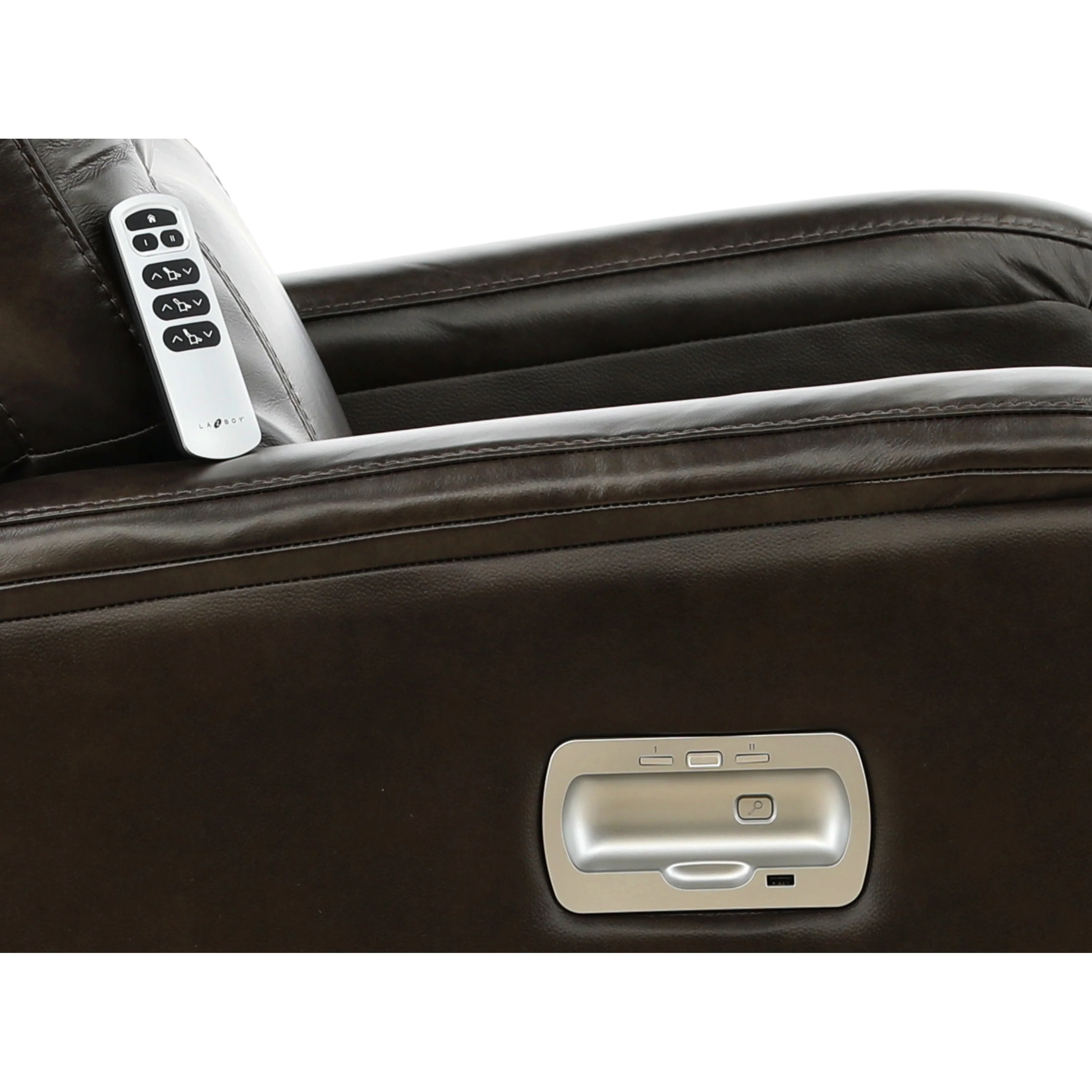 La-Z-Boy Baron Leather Power Rocker Recliner with Power Headrest