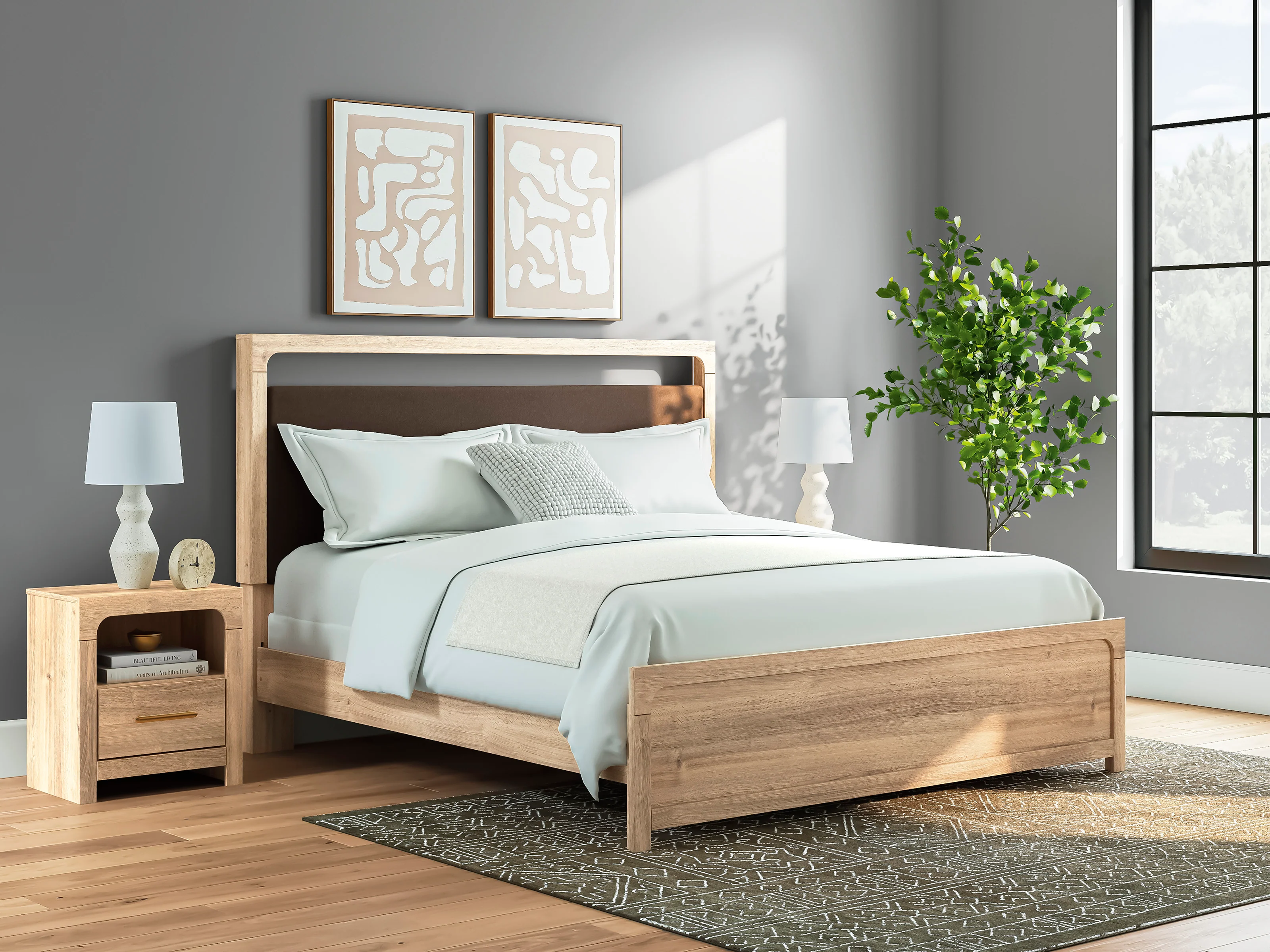 Hollymount Upholstered Panel Bed